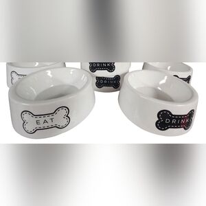 (2) Posh Style Ceramic Food / Water Bowls